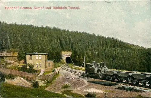 Blankenburg (Harz) Bahnhof Braune Sumpf und Bielstein-Tunnel. 1913