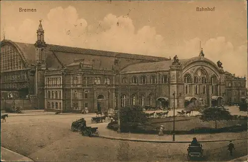 Ansichtskarte Bremen Hauptbahnhof 1921