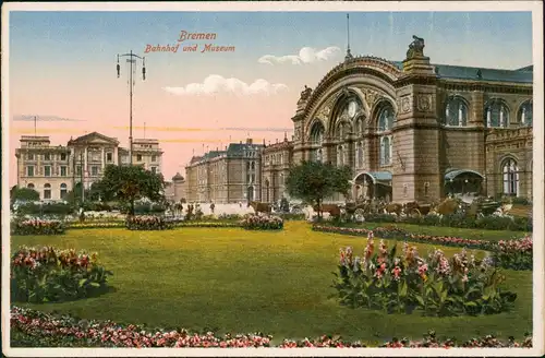 Ansichtskarte Bremen Hauptbahnhof 1923