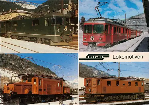 Ansichtskarte .Graubünden Rhätische Bahn Eisenbahn Lokomotiven 1988