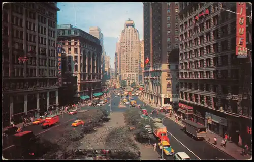 New York City Herald Square Street View with most popular shopping centers 1956