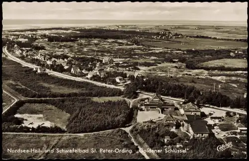 Ansichtskarte St. Peter-Ording Luftbild Goldener Schlüssel 1962