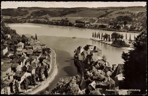 Ansichtskarte Passau Stadt 1960  gel. Landpoststempel Ries