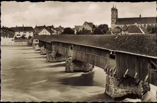 Ansichtskarte Bad Säckingen Brücke zur Stadt 1955