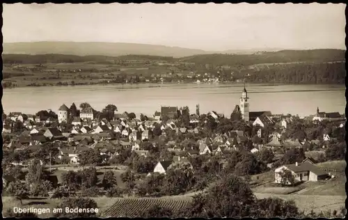 Ansichtskarte Überlingen Blick über die Stadt zum Bodensee 1963