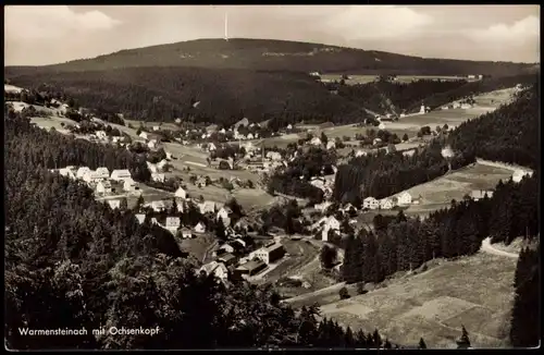 Ansichtskarte Warmensteinach Panorama-Ansicht mit Ochsenkopf 1961