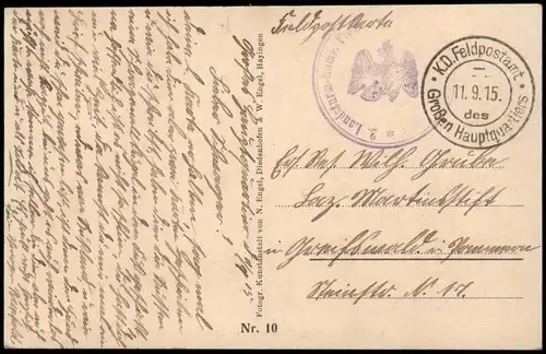 Langich Longwy Longwy-Haut Westlicher Kriegsschauplatz 1915   1. WK Feldpost