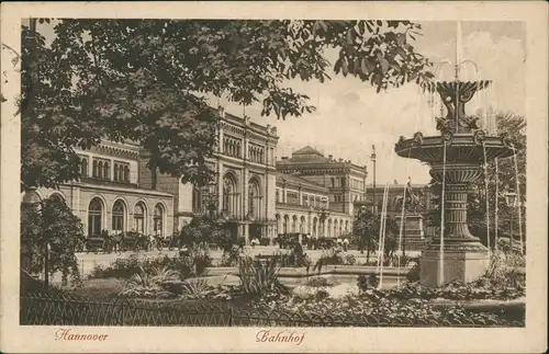 Ansichtskarte Hannover Hauptbahnhof 1917