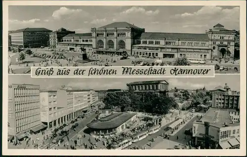 Ansichtskarte Hannover 2 Bild Hauptbahnhof Kröpke 1962