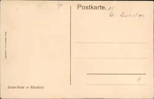 Postcard Wehrau Osiecznica Grotte Schlesien 1913