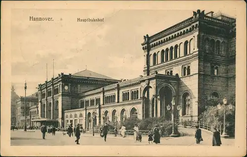 Ansichtskarte Hannover Hauptbahnhof 1916