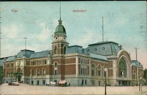 Ansichtskarte Kiel Bahnhof 1912