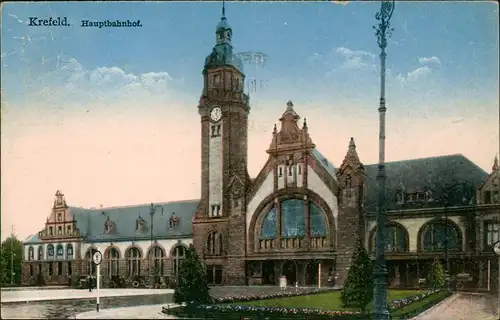 Ansichtskarte Krefeld Crefeld Bahnhof 1929