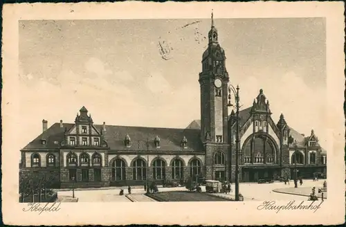 Ansichtskarte Krefeld Crefeld Bahnhof 1917
