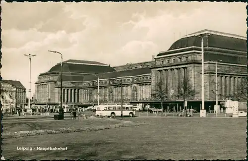 Ansichtskarte Leipzig Hauptbahnhof 1963
