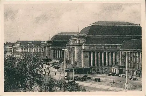 Ansichtskarte Leipzig Hauptbahnhof 1944