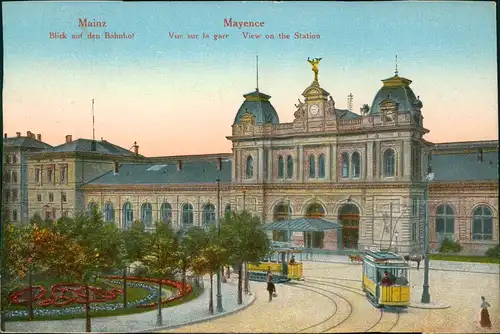 Ansichtskarte Mainz Bahnhof 1914