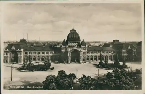 Ansichtskarte Nürnberg Hauptbahnhof 1935