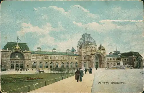 Ansichtskarte Nürnberg Hauptbahnhof 1911