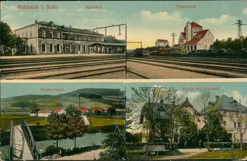 Postcard Ruhbank Schlesien Sedzislaw Bahnhof, Unterwerk b. Landeshut 1913