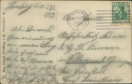 Straßburg Strasbourg Erinnerung an die Reserveübung Soldaten Bierseidel 1913