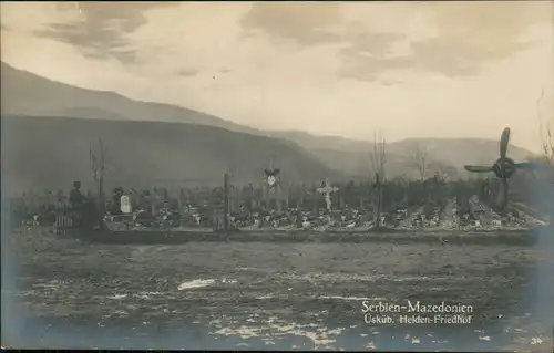 Skopje Скопје | Üsküp Fotokarte Heldenfriedhof Serbien-Mazedonien 1916