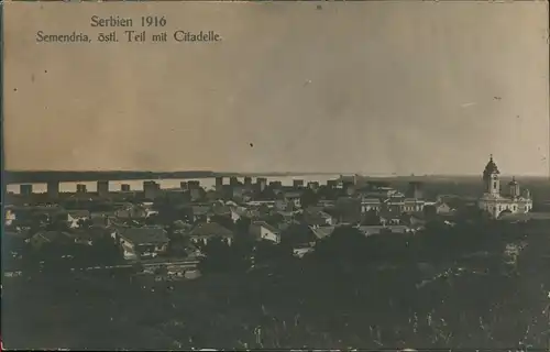 Semendria Smederevo (Смедерево) Totale, Citadelle - Fotokarte Serbien 1916