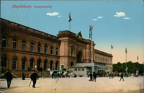Ansichtskarte Altstadt-Magdeburg Hauptbahnhof 1912