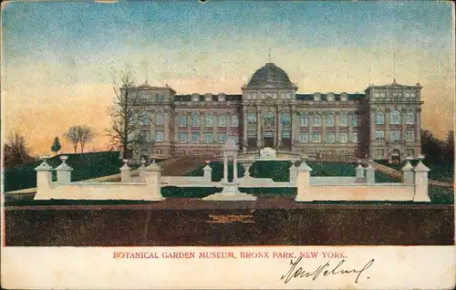 Postcard Bronx BOTANICAL GARDEN MUSEUM, BRONX PARK. 1927