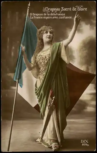 .Frankreich Patriotika France Frau - Drapeau de la délivrance 1915