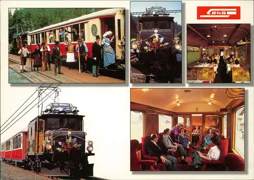 Ansichtskarte  Rhätische Bahn, "Königlich reisen" Eisenbahn Schweiz 1997