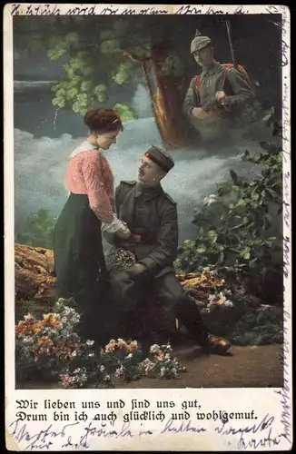 Ansichtskarte  Liebesserien AK Soldat im 1. Weltkrieg (Soldiers WWI) 1916