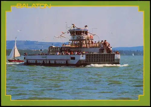 Postcard .Ungarn Balaton Magyar Autofähre 1989