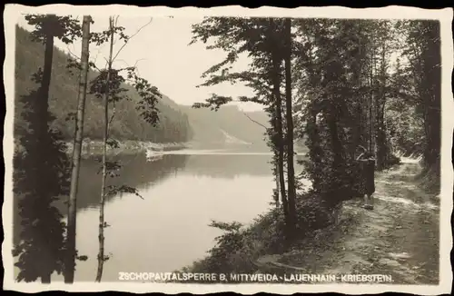 Lauenhain Mittweida ZSCHOPAUTALSPERRE B.  1931  Landpoststempel FALKENHAIN