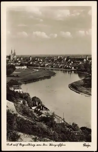 Ansichtskarte Regensburg Panorama-Ansicht Stadt-Teilansicht 1947