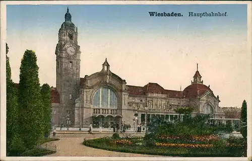 Ansichtskarte Wiesbaden Hauptbahnhof 1927