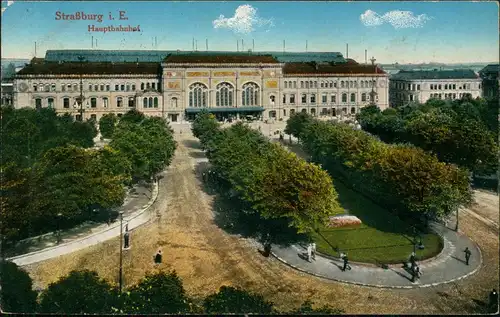 CPA Straßburg Strasbourg Bahnhof 1916  gel. Feldpost geprüft