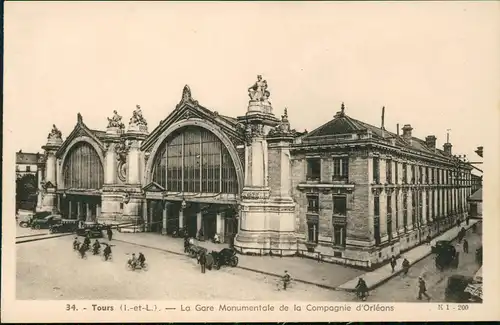 CPA Tours Bahnhof La Gare 1952