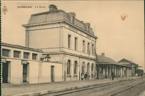 Postkaart Diksmuide Dixmude Bahnhof La Gare 1916