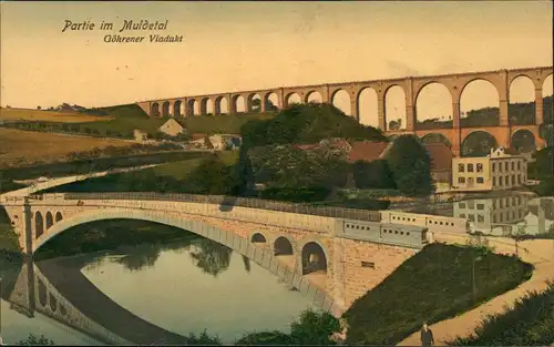 Ansichtskarte Wechselburg Göhrener Viadukt und Brücke 1908