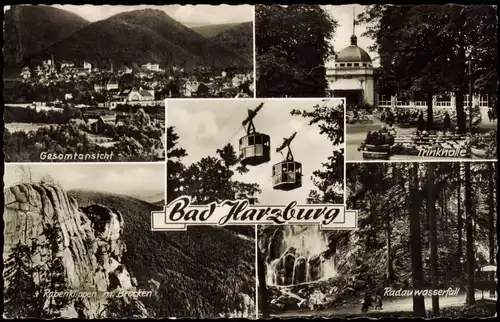 Ansichtskarte Bad Harzburg Trinkhalle, Wasserfall, uvm 1965