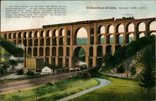 Mylau-Reichenbach (Vogtland) Göltzschtalbrücke - Eisenbahn und Fabrik 1922