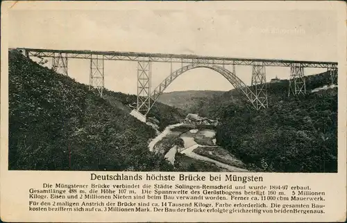 Remscheid Müngstener Brücke 1945  Militär Zensurstempel Military Censorship