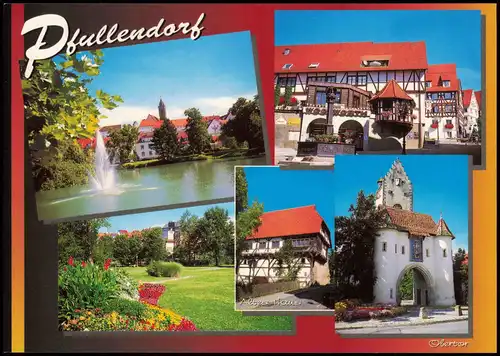 Ansichtskarte Pfullendorf Fachwerk, See, Park 1998