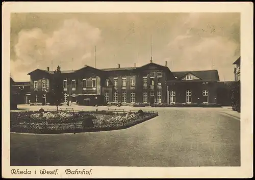Ansichtskarte Rheda (Kr. Gütersloh) Bahnhof 1940