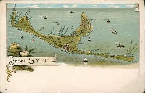 Ansichtskarte Litho AK Sylt Gruss aus... Sylt Westerland Morsum 1908