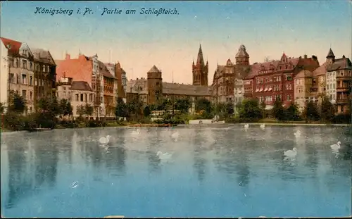 Königsberg (Ostpreußen) Калининград Schloßteich und Gebäude Ostpreußen 1914