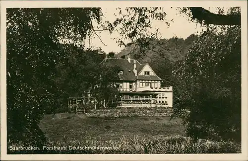 Ansichtskarte Saarbrücken Forsthaus Deutschmühlenweiher. 1938