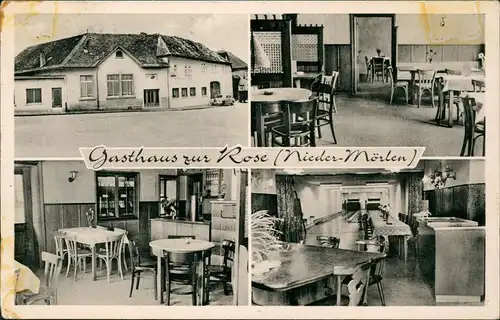 Ansichtskarte Nieder-Mörlen-Bad Nauheim 4 Bild Gasthaus zur Rose 1967