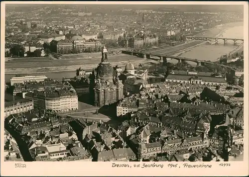 Ansichtskarte Dresden Luftbild vor der Zerstörung 1945/1963 Walter Hahn:12972